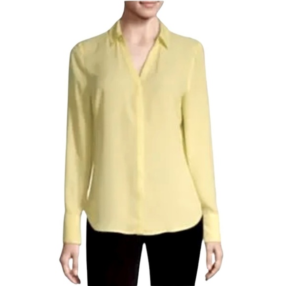 Worthington Button Down Long Sleeve Shirt Blouse. Pineapple Yellow Size M #1394 - Picture 1 of 7